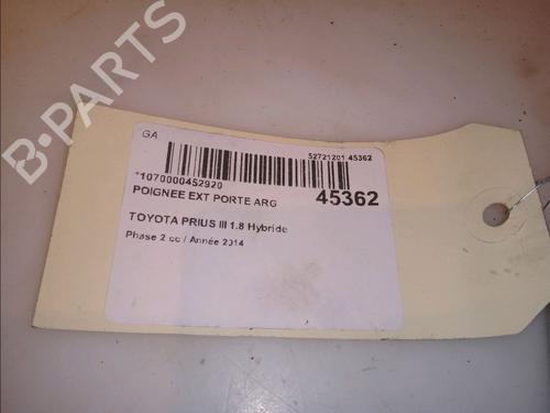 Rear left exterior door handle TOYOTA PRIUS (_W3_) 1.8 Hybrid (ZVW3_) | BP14951648C130 