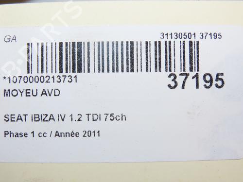 Used Left front steering knuckle SEAT IBIZA IV (6J5, 6P1) 1.2 TDI (75 hp) 14875470