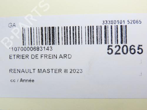 Used Right rear brake caliper RENAULT MASTER III Van (FV) 2.3 dCi 135 FWD (FV0N, FV08, FV06, FV00, FV1S) (136 hp) 30404028