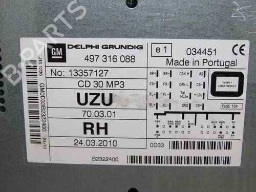 Radio OPEL CORSA D (S07) 1.3 CDTI (L08, L68) | BP37432577E6 - Image 3