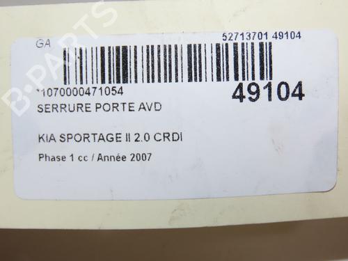 Front right lock KIA SPORTAGE II (JE_, KM_) 2.0 CRDi | BP28968770C97
