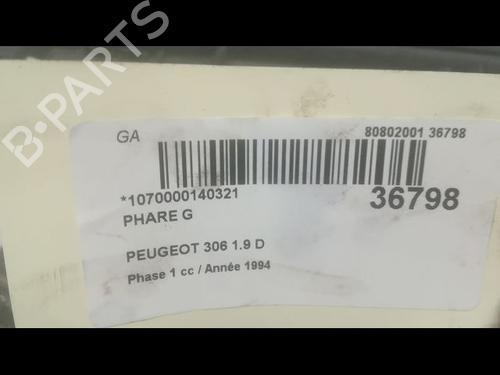 Used Left headlight PEUGEOT 306 Hatchback (7A, 7C, N3, N5) 1.9 D (68 hp) 23177741