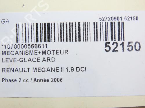 Rear right window mechanism RENAULT MEGANE II Estate (KM0/1_) 1.9 dCi | BP28831796C25 