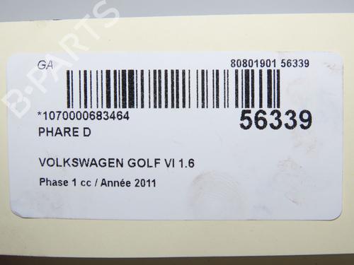 right-headlight-vw-golf-vi-5k1-2008-2009-2010-2011-2012-2013-2014-32457559 main image
