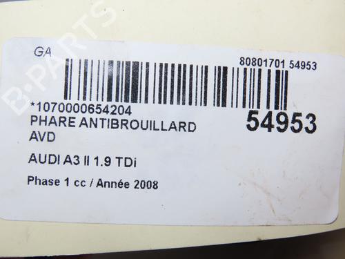 Right front fog light AUDI A3 (8P1) 1.9 TDI | BP30164363C31 