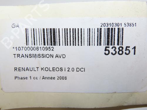 Right front driveshaft RENAULT KOLEOS I (HY_) 2.0 dCi 4x4 (HY0K) | BP29379891M39 