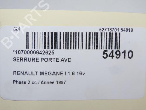 Used Front right lock Front right lock RENAULT MEGANE I Cabriolet (EA0/1_) 1.6 e (EA0F) (90 hp) 33711703 33711703