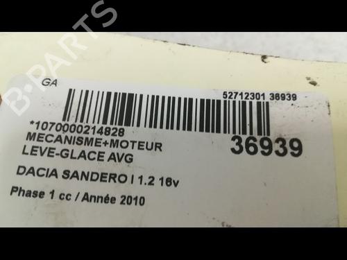 Used Front left window mechanism DACIA SANDERO 1.2 16V (75 hp) 9605848