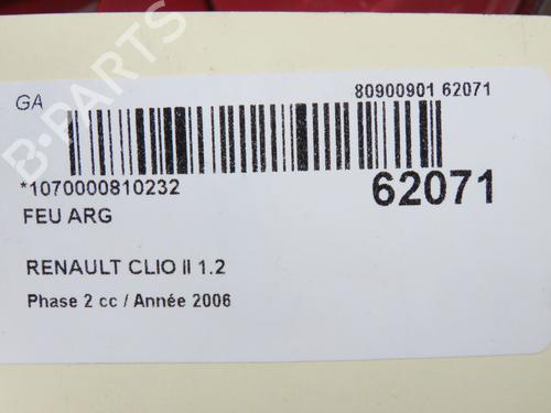 Used Left taillight Left taillight RENAULT CLIO II (BB_, CB_) 1.2 (BB0A, BB0F, BB10, BB1K, BB28, BB2D, BB2H, CB0A,... (58 hp) 40110788 40110788
