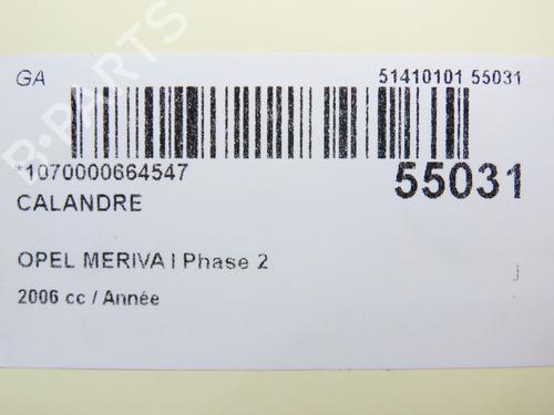 Used Grille OPEL MERIVA A MPV (X03) 1.6 (E75) (105 hp) 30486412