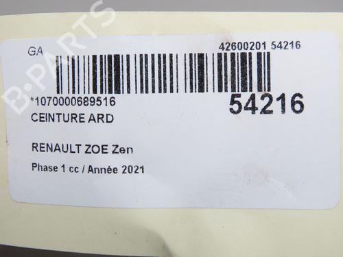 Rear right seatbelt RENAULT ZOE (BFM_) ZOE (BFMC, BFMD) | BP32179154I28 - Image 4