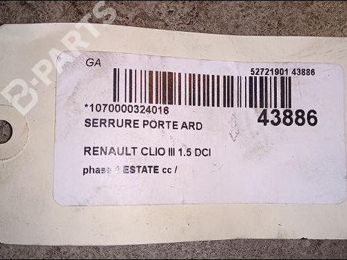 Rear right lock RENAULT CLIO III Grandtour (KR0/1_) 1.5 dCi (KR0F) | BP9618656C99 