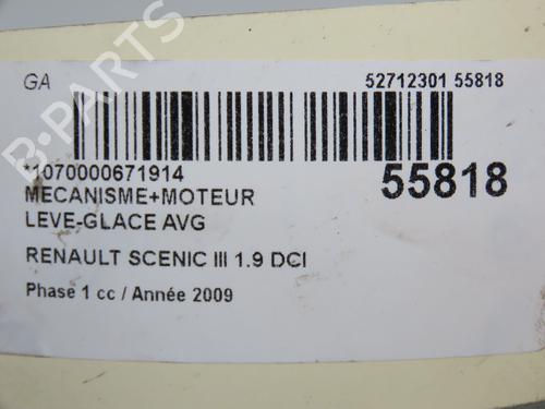 Used Front left window mechanism RENAULT SCÉNIC III (JZ0/1_) 1.9 dCi (JZ0J, JZ1J, JZ1K, JZ1S) (131 hp) 30916916