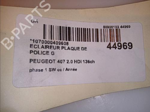 Licence plate light PEUGEOT 407 SW (6E_, 6D_) 2.0 HDi 135 | BP14880855I40 