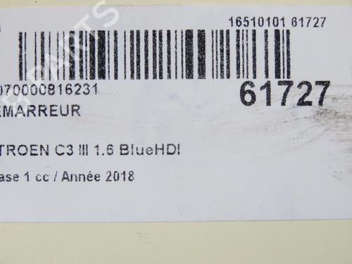 Starter CITROËN C3 III (SX) 1.5 BlueHDi 100 (SXYHYP, SXYHTU) | BP39893800M8 - Image 7
