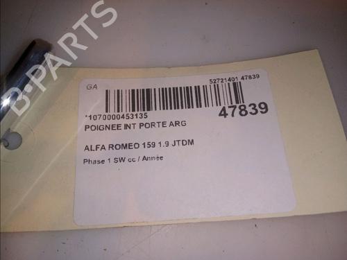 Used Rear left interior door handle Rear left interior door handle ALFA ROMEO 159 Sportwagon (939_) 1.9 JTDM 16V (939BXC1B, 939BXC12) (150 hp) 14988547 14988547