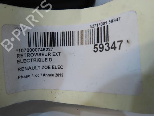 Used Right mirror Right mirror RENAULT ZOE (BFM_) ZOE (88 hp) 39660509 39660509