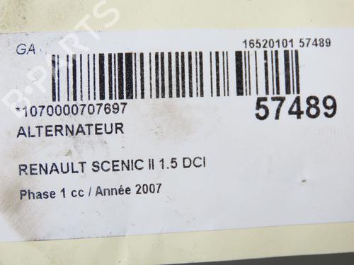 Used Alternator Alternator RENAULT SCÉNIC II (JM0/1_) 1.5 dCi (JM1E, JM16) (106 hp) 32768799 32768799