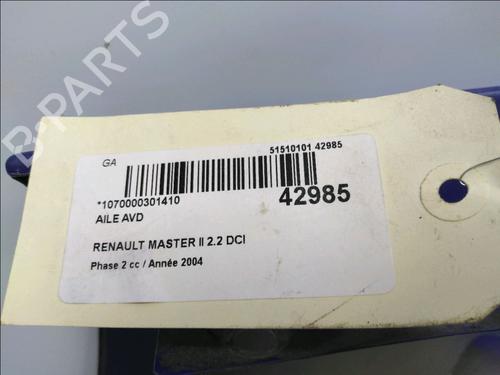 Used Right front fenders RENAULT MASTER II Van (FD) 2.2 dCI 90 (FD0G, FD0N, FD2G, FD2N, FD3G, FD3N) (90 hp) 9705984