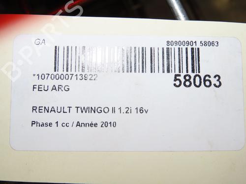 Venstre baglygte Venstre baglygte RENAULT TWINGO II (CN0_) 1.2 16V (CN0K, CN0V, CN0A) (76 hp) 37455542 37455542