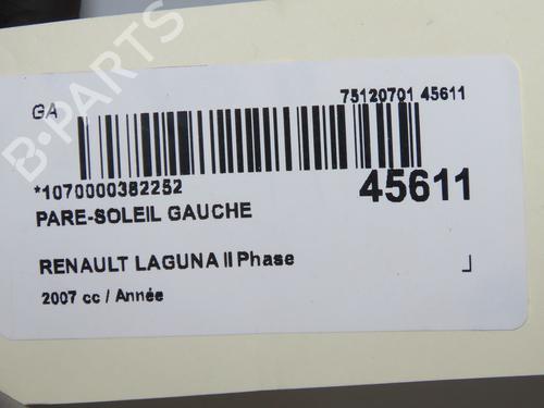 Used Left sun visor Left sun visor RENAULT LAGUNA II Grandtour (KG0/1_) 2.0 dCi (KG1T) (150 hp) 11104032 11104032