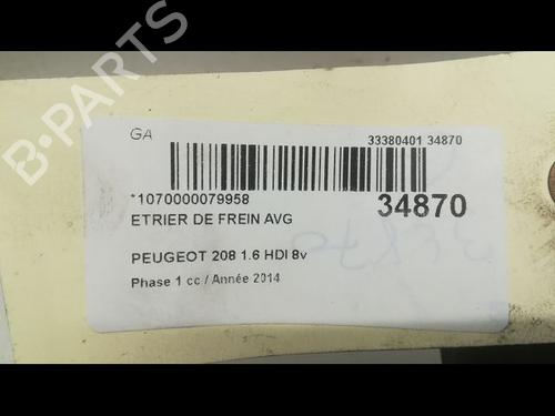 Used Left front brake caliper PEUGEOT 208 I (CA_, CC_) 1.6 HDi (114 hp) 14878085