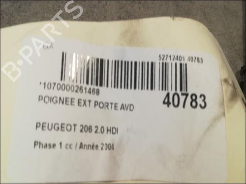 Used Front right exterior door handle PEUGEOT 206 Hatchback (2A/C) 2.0 HDI 90 (90 hp) 9611373