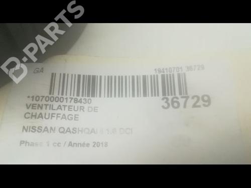 Heater blower motor NISSAN QASHQAI II SUV (J11, J11_) 1.6 dCi | BP9603629M62 