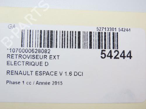 Right mirror RENAULT ESPACE V (JR_) 1.6 dCi 160 | BP29318788C27 
