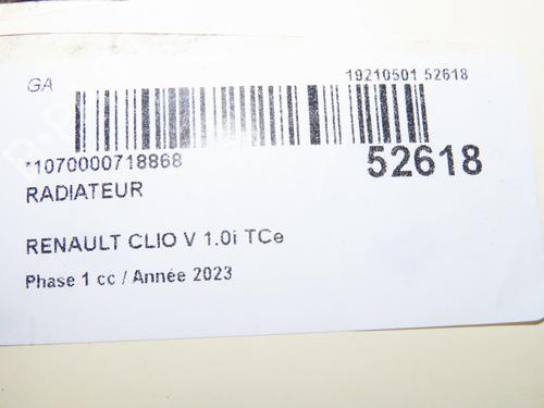Used Water radiator Water radiator RENAULT CLIO V (B7_) 1.0 TCe 90 (B7MT) (91 hp) 39893818 39893818
