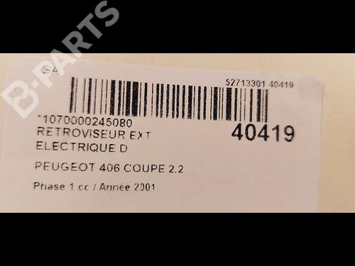 Right mirror PEUGEOT 406 Coupe (8C) 2.2 HDI | BP9609142C27 