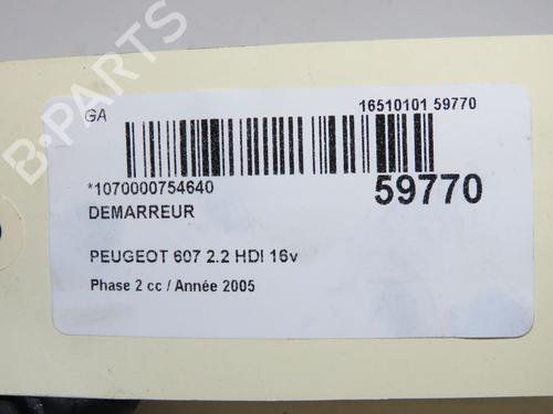 Used Starter Starter PEUGEOT 607 (9D, 9U) 2.2 HDi (133 hp) 40110583 40110583