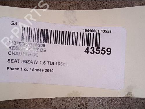 Used Heater resistor SEAT IBIZA IV (6J5, 6P1) 1.6 TDI (105 hp) 11677439