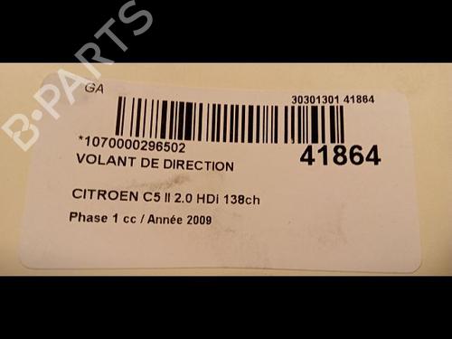 Used Steering wheel CITROËN C5 III (RD_) 2.0 HDi (RDRHD8, RDRHDJ, RDRHR8, RDRHRJ) (136 hp) 9616183