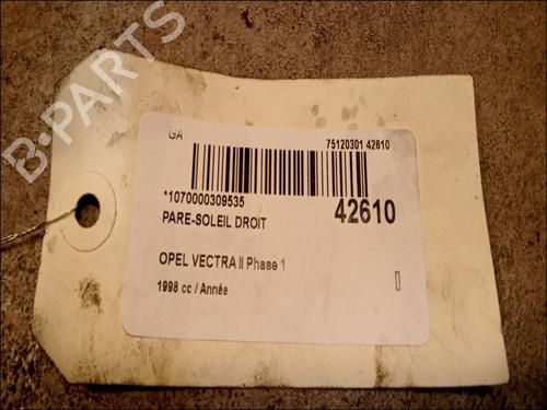 Right sun visor OPEL VECTRA B (J96) 1.6 i 16V (F19) | BP9617370I2 