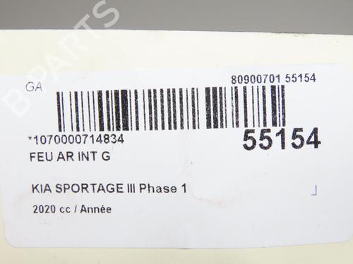 Left tailgate light KIA SPORTAGE IV (QL, QLE) 1.6 CRDi Eco-Dynamics+ | BP32432989C79