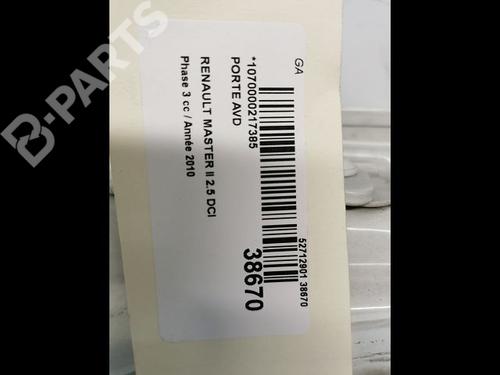 Right front door RENAULT MASTER II Van (FD) 2.5 dCi | BP9606146C3 