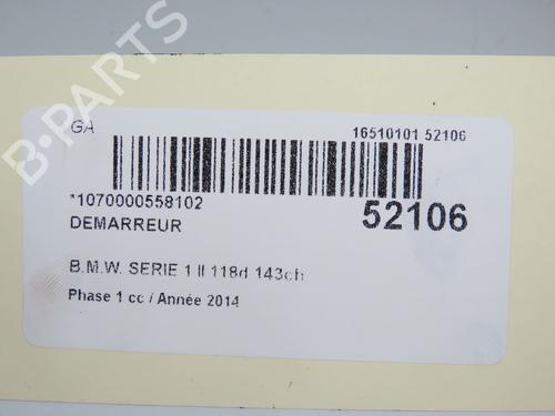 Used Starter BMW 1 (F20) 118 d xDrive (143 hp) 32377288