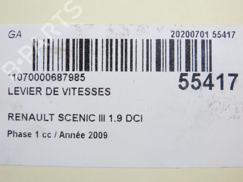 Used Gear lever RENAULT SCÉNIC III (JZ0/1_) 1.9 dCi (JZ0J, JZ1J, JZ1K, JZ1S) (131 hp) 30797565