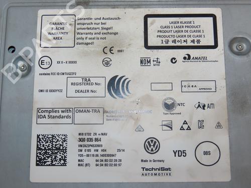 Sistema audio VW POLO V (6R1, 6C1) 1.4 TDI | BP28830600E6 