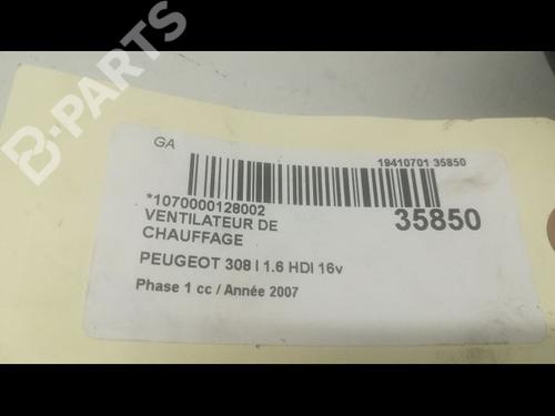 Heater blower motor PEUGEOT 308 I (4A_, 4C_) 1.6 HDi | BP9598871M62 