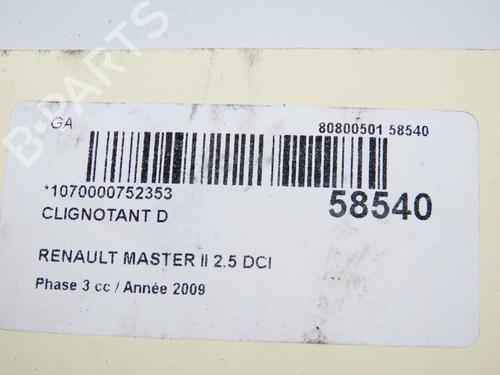 Blinklys fortil højre Blinklys fortil højre RENAULT MASTER II Van (FD) 2.5 dCi (FD01, FD02, FD21, FD22, FD31, FD32, FD3Y, FD71,... (120 hp) 36396241 36396241