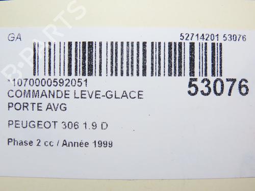 Venstre Foran elrute bryter PEUGEOT 306 Hatchback (7A, 7C, N3, N5) 1.9 D (69 hp) 28802055