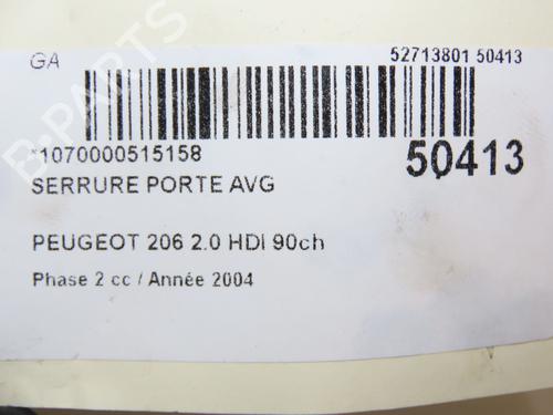 Venstre foran lås PEUGEOT 206 Hatchback (2A/C) 2.0 HDI 90 (90 hp) 28802021