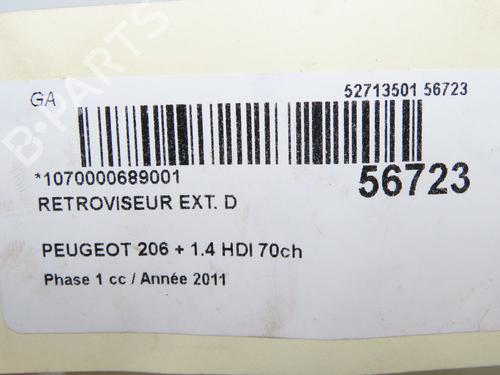 right-mirror-peugeot-206-2l_-2m_-2009-2010-2011-2012-2013-32253903 main image