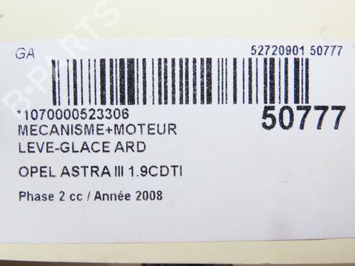 Rear right window mechanism OPEL ASTRA H Estate (A04) 1.9 CDTI 16V (L35) | BP23176723C25