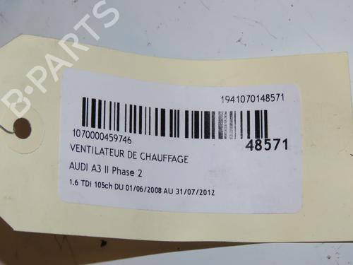 Heater blower motor AUDI A3 Sportback (8PA) 1.6 TDI | BP17214488M62 