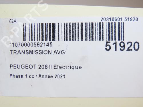 Left front driveshaft PEUGEOT 208 II (UB_, UP_, UW_, UJ_) e-208 | BP28829580M38 