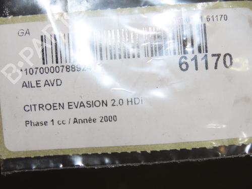 Used Right front fenders Right front fenders CITROËN EVASION MPV (22, U6) 2.0 HDI (109 hp) 40615339 40615339