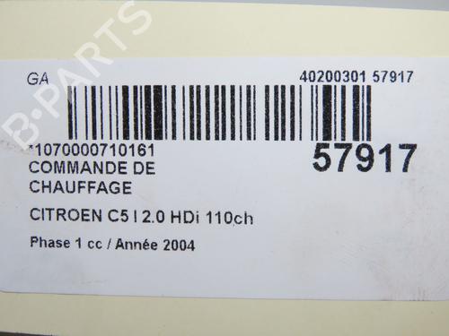 Climate control CITROËN C5 I Break (DE_) 2.0 HDi (DERHZB, DERHZE) | BP32457511I5 